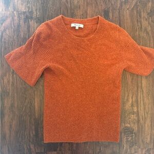 Madewell Rust Knit Short sleeve pullover sweater size s